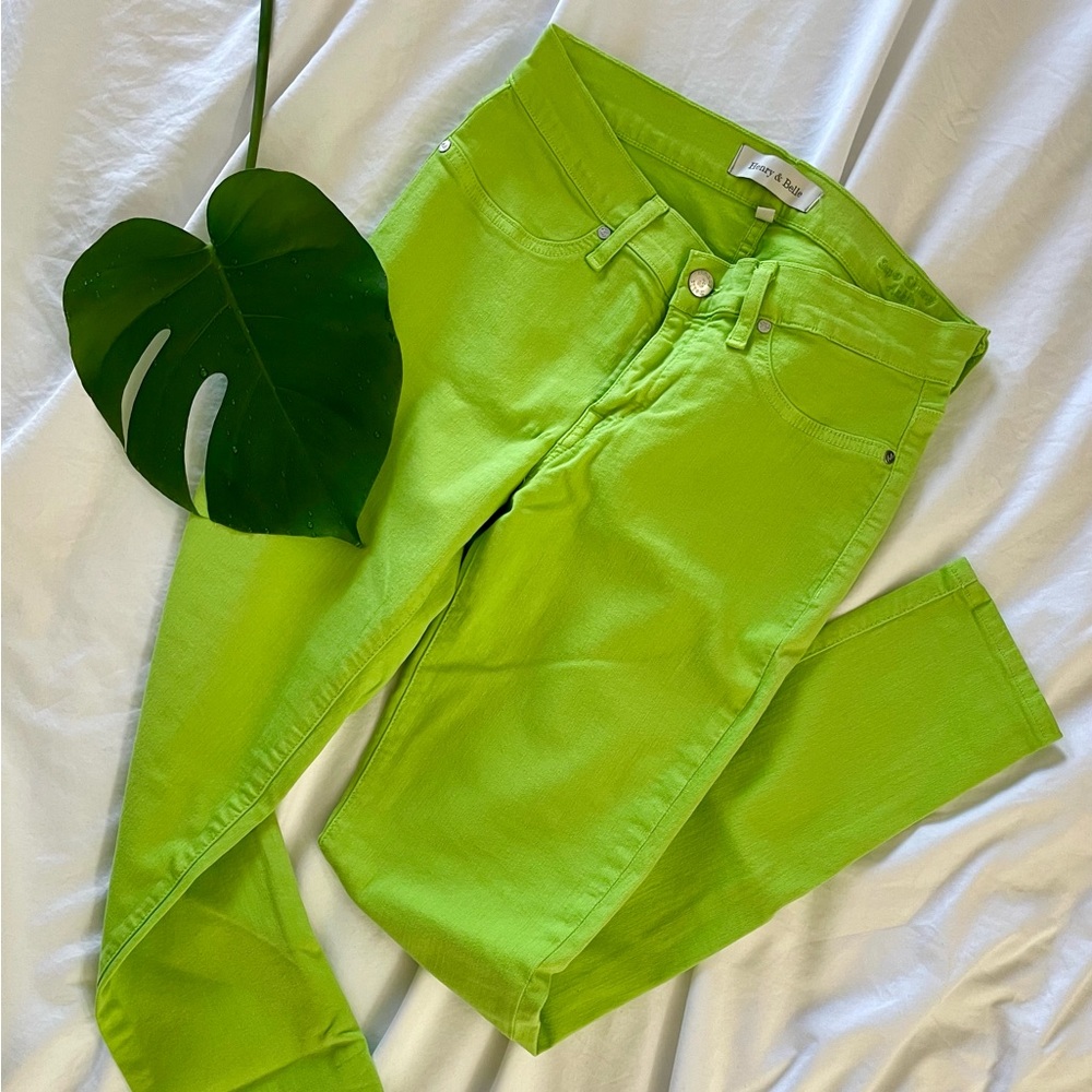 Henry & Belle green stretchy skinny jeans